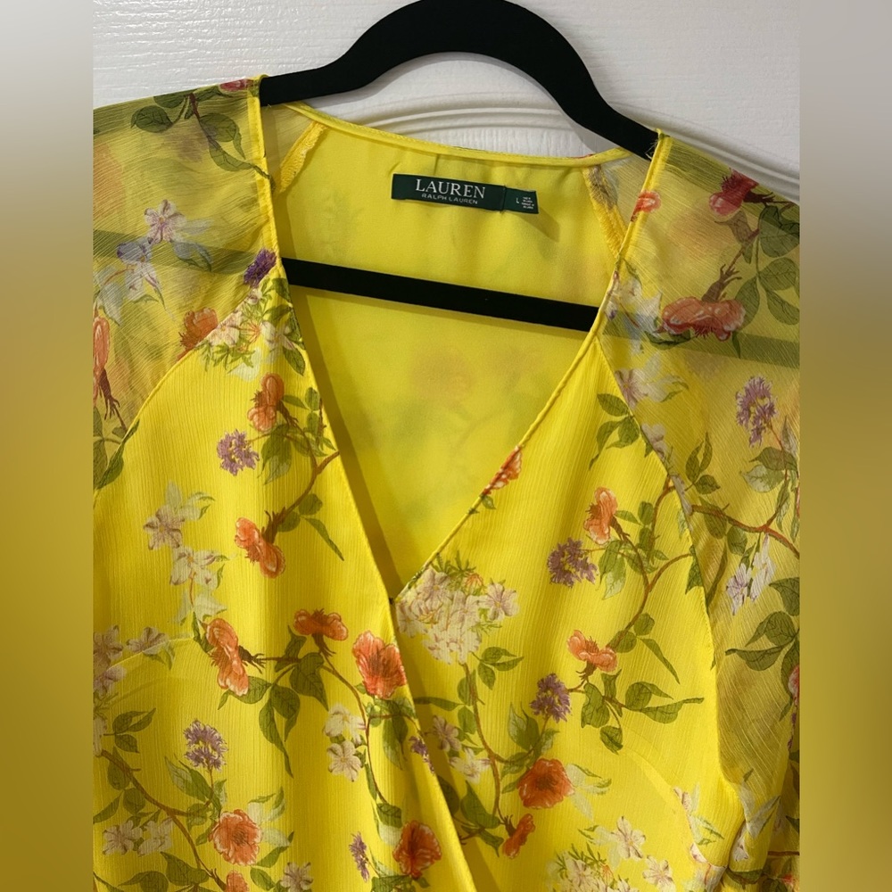 Ralph Lauren Yellow Blouse, Size L